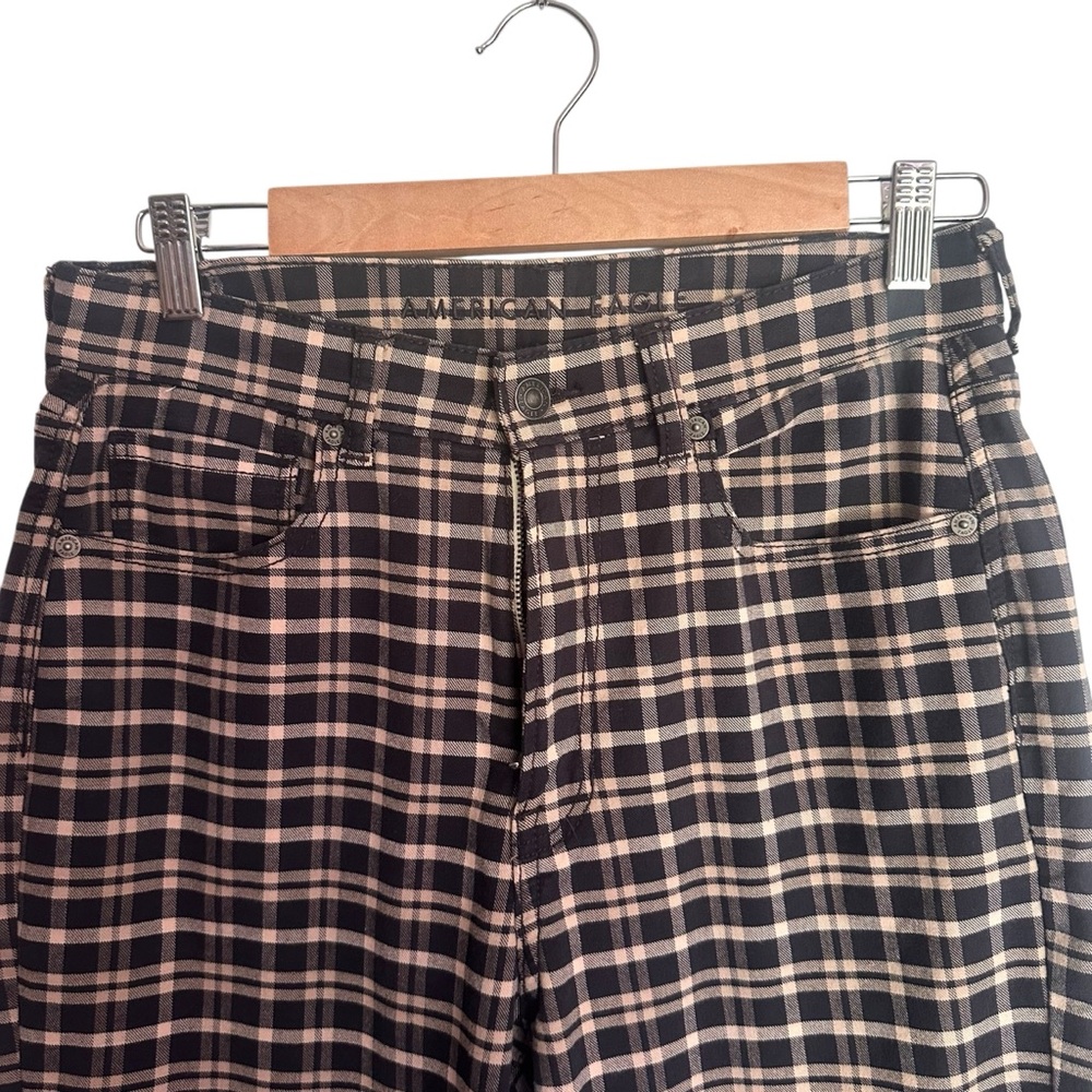 American Eagle Plaid Stretch Mom Jeans Size 8 - Picture 4 of 6